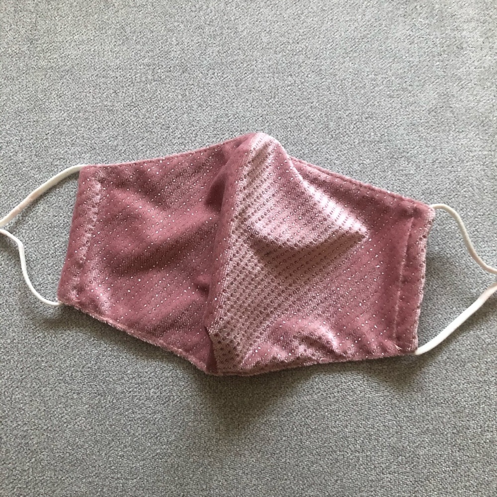 Velvet Sparkles Pink Fabric Face Mask